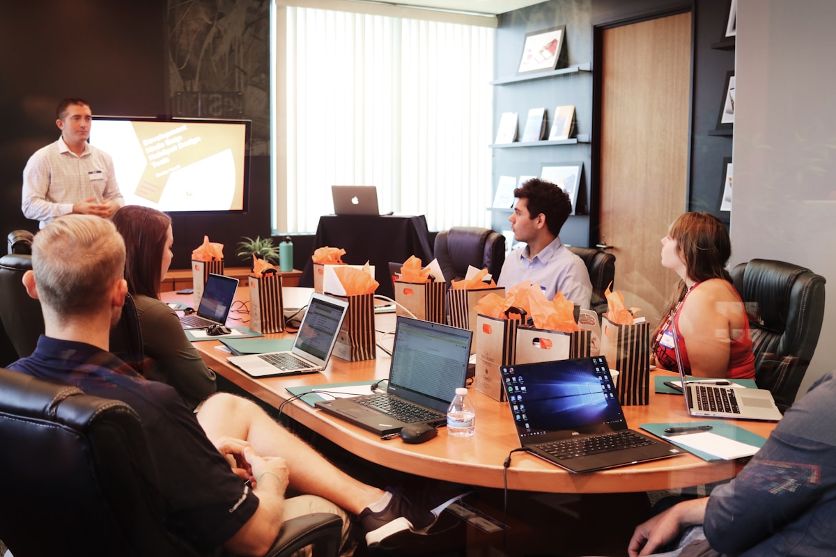 Facilitator leading hands-on AI module session